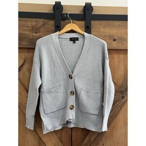 Truth by Republic Cardigan Sweater Women's Sz S Gray Viscose Blend Minimalist